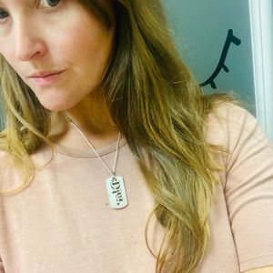 Gorgeous sterling silver Dior tag necklace